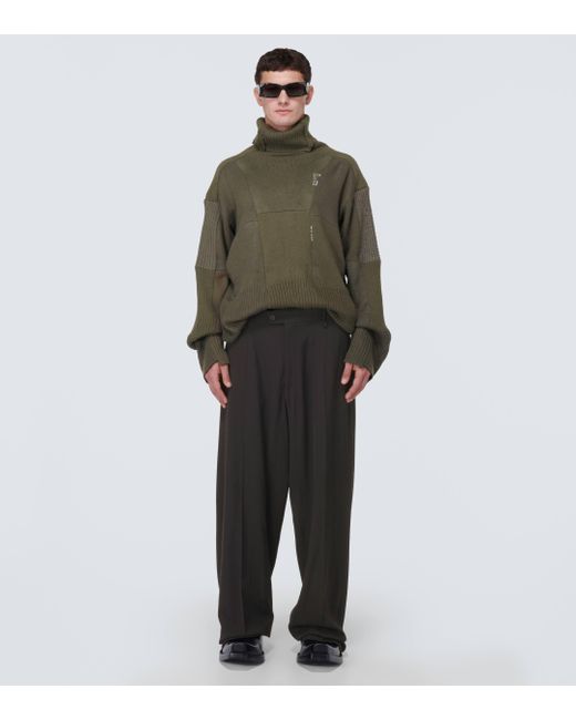 Balenciaga Black Skater Tailored Wool-blend Wide-leg Pants for men