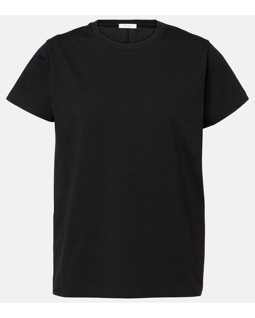 The Row Black Florie Cotton Jersey T-Shirt