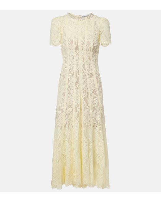 Self-Portrait Metallic Embellished Lace Midi Dress