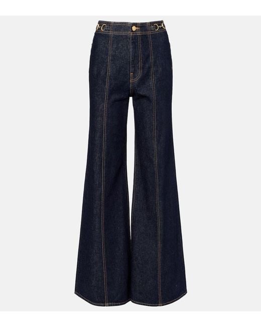 Ulla Johnson Blue Delphine Wide-Leg Jeans
