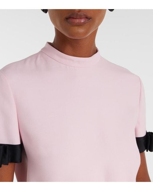 Valentino Pink Crepe Couture Bow-Detail Minidress