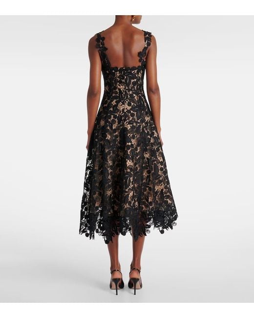 Oscar de la Renta Black Cocktailkleid Aus Guipure-Spitze