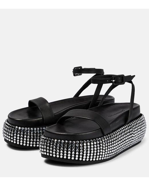 Jonathan Simkhai Black Buster Embellished Platform Sandals
