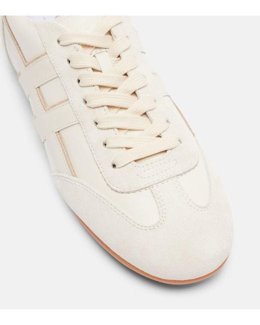 Hogan White Olympia Suede Sneakers