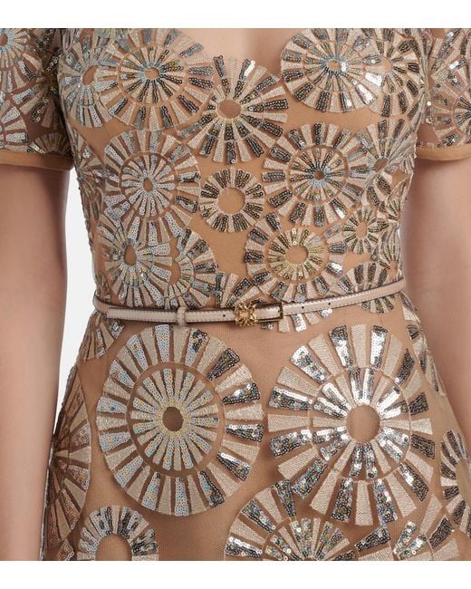 Elie Saab Natural Sequined Gown