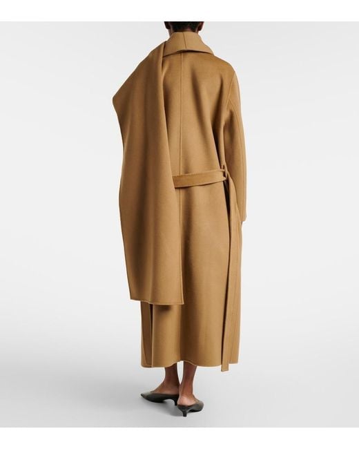 Rohe Natural Scarf-Detail Wool And Cashmere Wrap Coat