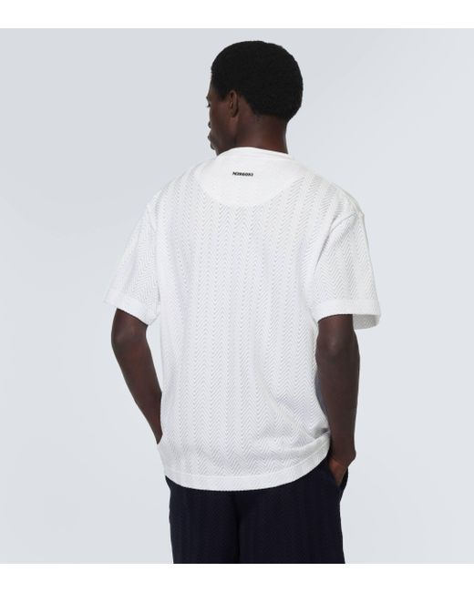 T-shirt en coton melange a chevrons Missoni pour homme en coloris White