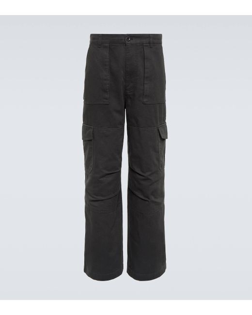 Acne Black Mid-rise Cotton-blend Twill Cargo Pants for men