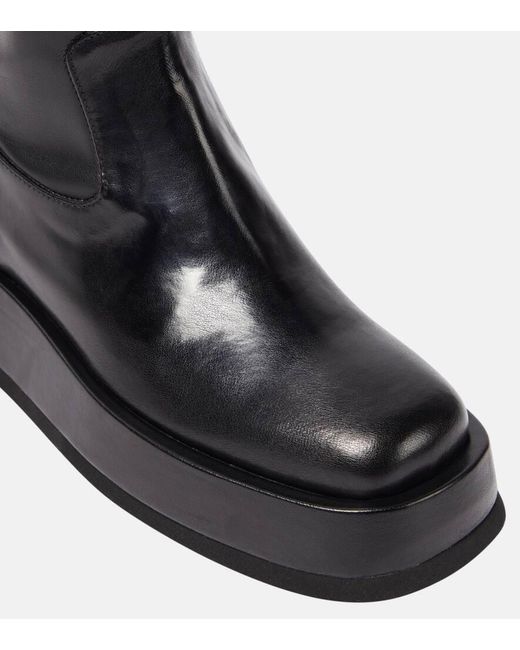 Gia Borghini Black Rosie Faux Leather Platform Ankle Boots