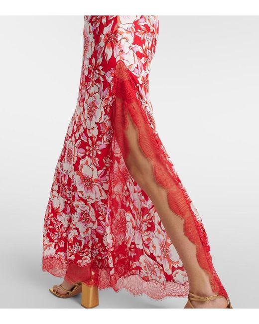Poupette Red Lucia Printed Midi Dress