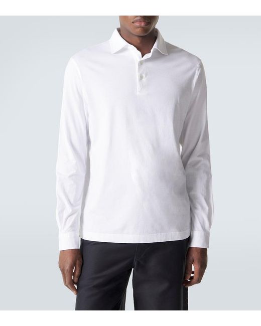 Thom Sweeney White Cotton Polo Shirt for men