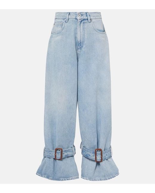 デニム・ジーパン J. W. Anderson Wide-Leg Denim Jeans With Hem Strap Jw Andersonアウトレット：ジーンズ レディース - デニム