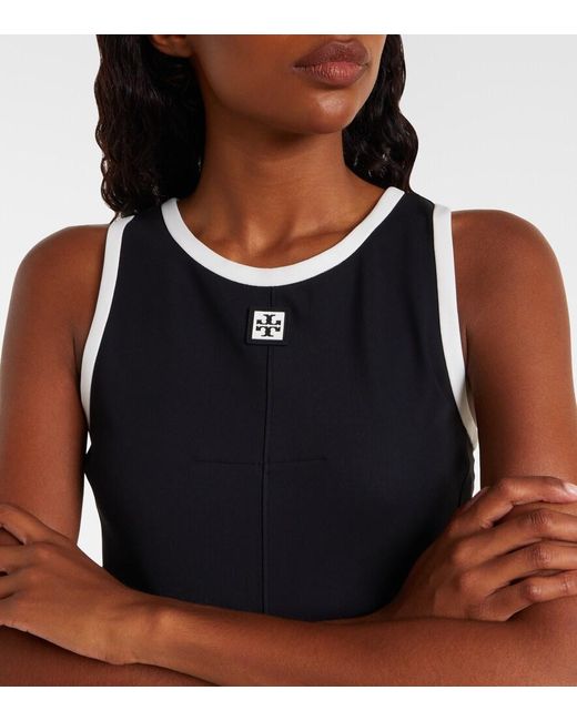 Tory Burch Black T Monogram Jersey Tennis Dress