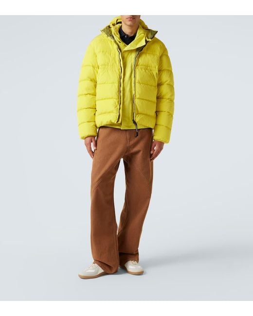 C P Company Yellow Hooded Down Jacket for men