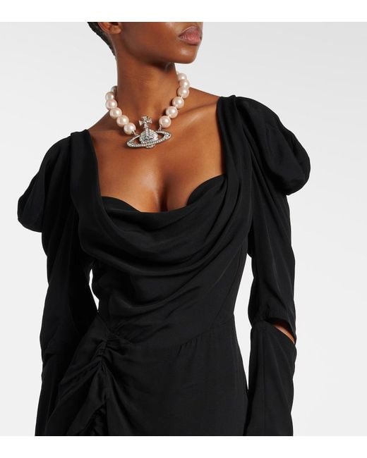 Vivienne Westwood Black Panther Draped Midi Dress