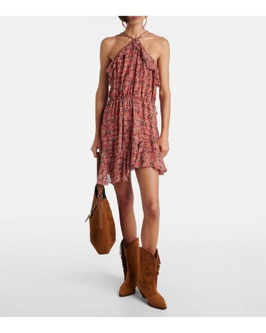 Isabel Marant Betty Gathered Semi-Sheer Minidress