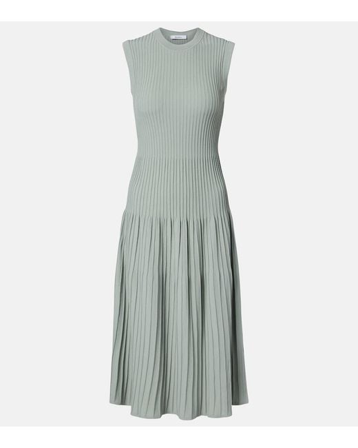 Max Mara Green Egizio Ribbed-Knit Midi Dress