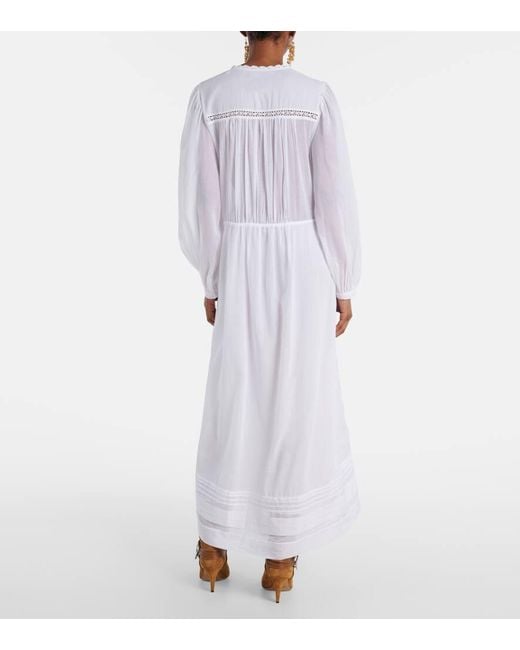 Robe Longue Gisela En Coton A Dentelle Isabel Marant en coloris White