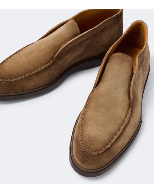 Magnanni Shoes Brown Loda Suede Slip-On Shoes for men
