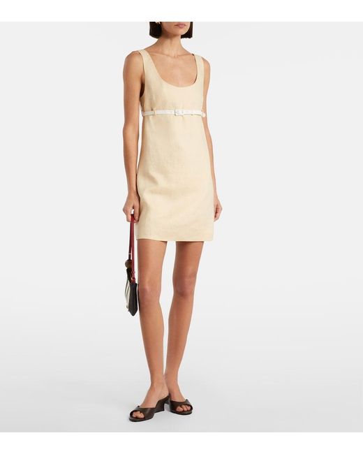Posse Natural Pamela Belted Linen Minidress