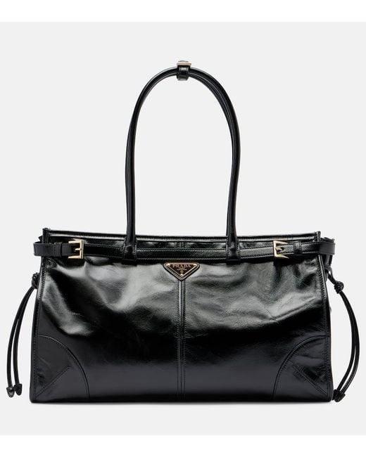 Prada Black Schultertasche Bonnie Large Aus Leder