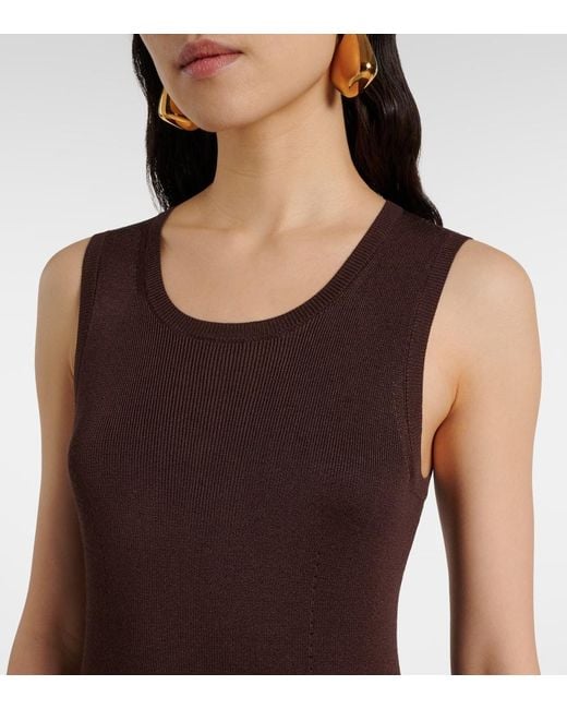 Joseph Brown Pleated Midi Dress