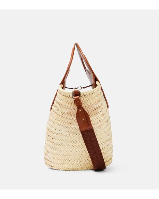 Christian Louboutin Brown Biloumoon Straw And Leather Basket Bag