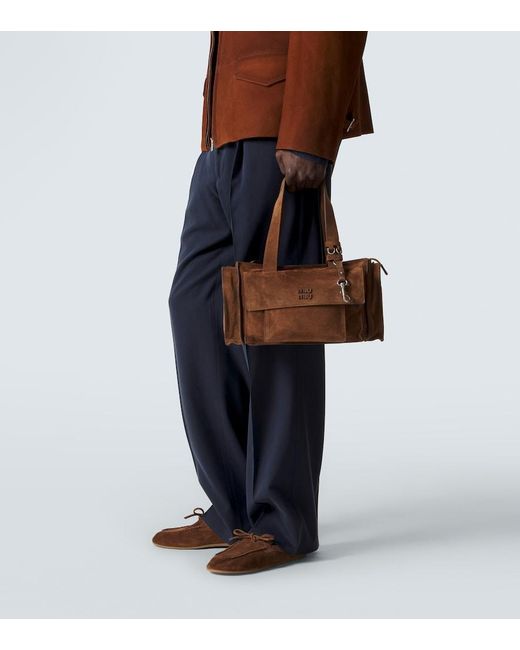 Miu Miu Brown Utilitaire Suede Tote Bag for men