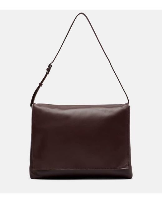 The Row Brown Nan Leather Shoulder Bag