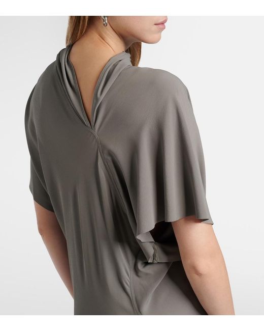 Rick Owens Gray Seb Draped Midi Dress