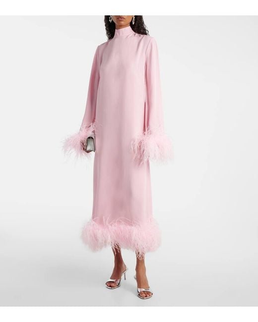 ‎Taller Marmo Pink Gina Crepe Cady Midi Dress