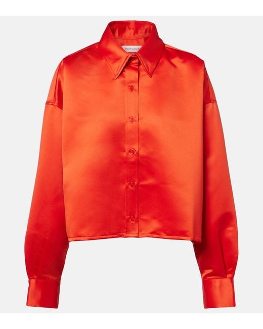 Frankie Shop Red Arlen Satin Shirt