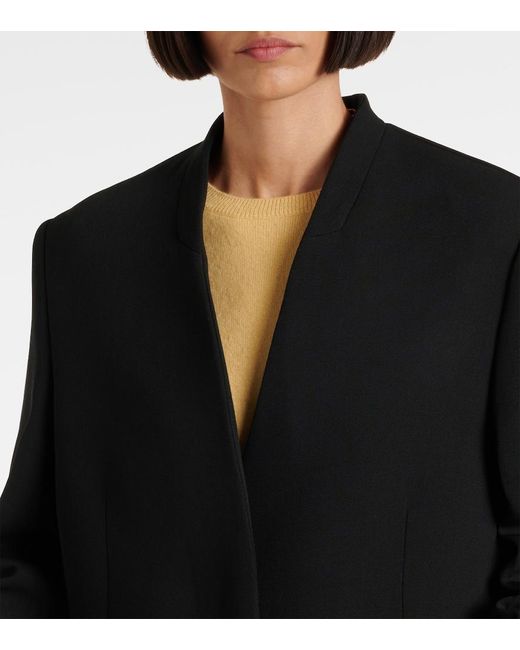 Totême  Black Deep Pleated Coat