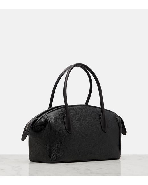 The Row Black E/W India Large Leather Tote Bag