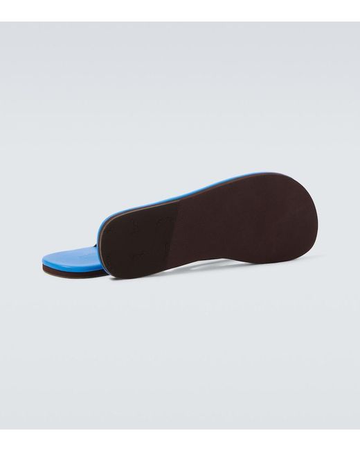 Auralee Blue Leather Thong Sandals for men