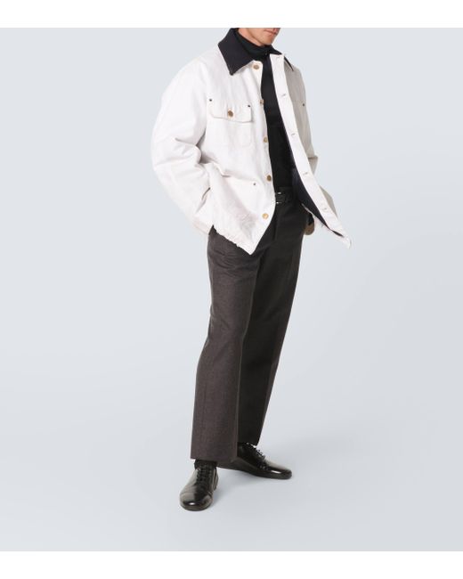 Prada White Oversized Cotton Jacket for men