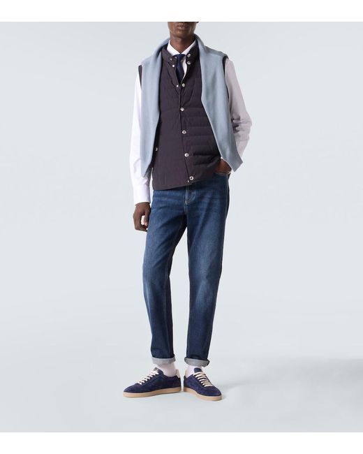 Brunello Cucinelli White Cotton Poplin Shirt for men
