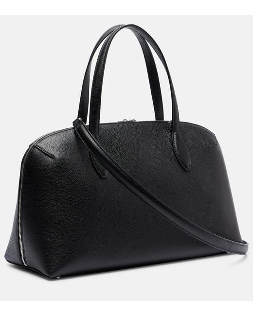 Totême  Black Day Medium Leather Tote Bag