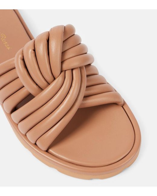 Gianvito Rossi Brown Ottavia Leather Slides