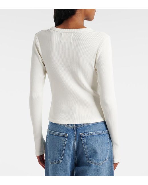 Citizens of Humanity White Kari Ribbed-Knit Cardigan