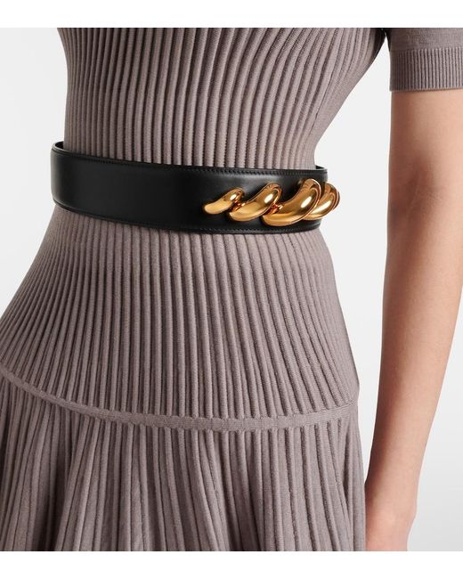 Alaïa Black Torsion Leather Belt
