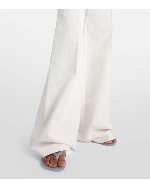 Chloé White High-Rise-Schlaghose Aus Baumwoll-Canvas