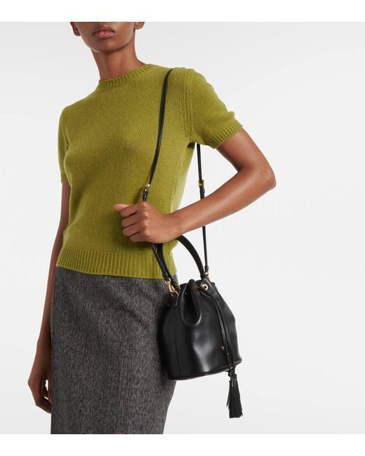 Prada Black Bucket Bag Small Aus Leder
