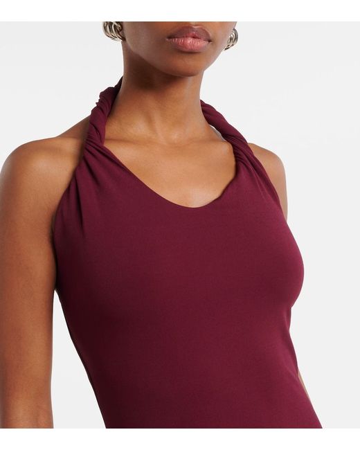 TOVE Purple Eleanor Halterneck Jersey Maxi Dress