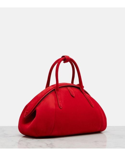 Alaïa Red Purse Small Suede Top-Handle Bag