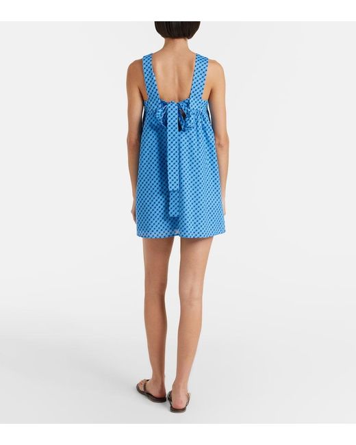 Montce Blue Betsie Plaid Cotton Minidress And Scarf Set