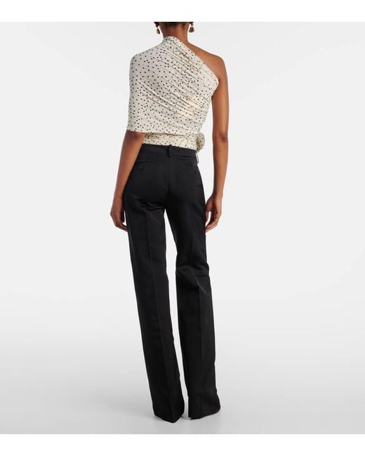 Magda Butrym Natural Verziertes One-Shoulder-Top