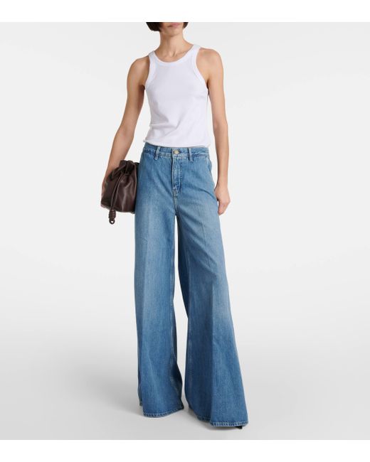 FRAME Blue Extra Wide Leg High-rise Jeans