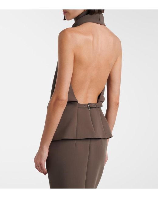 Khaite Brown Rone Halterneck Top