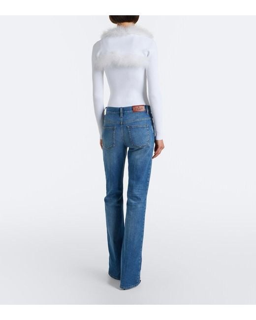 Gucci Blue Mid-Rise Flared Jeans